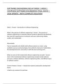 SOFTWARE ENGINEERING RECAP &lpar;WEEK 1 WEEK 2 COMP2050 SOFTWARE ENGINEERING FINAL EXAM&rpar; &vert; 2026 UPDATE &vert; WITH COMPLETE SOLUTION