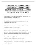 EMHS 352 HAZ-MAT EXAM &sol; EMHS 352 HAZ-MAT EXAM &vert; HAZARDOUS MATERIALS AND INCIDENT RESPONSE TEST  QUESTIONS AND ANSWERS 2026