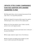 ORTHOTIC FITTER COURSE COMPREHENSIVE EXAM 2026 QUESTIONS WITH ANSWERS GUARANTEED TO PASS