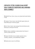ORTHOTIC FITTER COURSE EXAM SCRIPT 2026 COMPLETE QUESTIONS AND ANSWERS 100&percnt; CORRECT