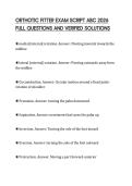 ORTHOTIC FITTER EXAM SCRIPT ABC 2026 FULL QUESTIONS AND VERIFIED SOLUTIONS