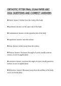 ORTHOTIC FITTER FINAL EXAM PAPER ABC 2026 QUESTIONS AND CORRECT ANSWERS