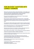 HCM 388 EXAM 1 QUESTIONS WITH CORRECT ANSWERS 