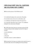 CEPN EXAM SCRIPT 2026 FULL QUESTIONS AND SOLUTIONS 100&percnt; CORRECT