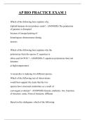 AP BIO PRACTICE EXAM 1 QUESTIONS AND ANSWERS 2026