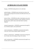 AP BIOLOGY EXAM TERMS QUESTIONS AND ANSWERS 2026