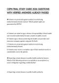 CEPN FINAL STUDY GUIDE 2026 QUESTIONS WITH VERIFIED ANSWERS ALREADY PASSED