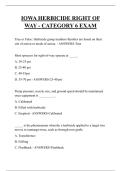 IOWA HERBICIDE RIGHT OF WAY - CATEGORY 6 EXAM QUESTIONS AND ANSWERS 2026