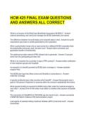 HCM 425 FINAL EXAM QUESTIONS AND ANSWERS ALL CORRECT 