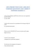 APEA PREDICTOR EXAM 1 &lpar;2026-2027&rpar; VERIFIED QUESTIONS AND CORRECT ANSWERS GRADED A&plus;