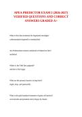 APEA PREDICTOR EXAM 2 &lpar;2026-2027&rpar; VERIFIED QUESTIONS AND CORRECT ANSWERS GRADED A&plus;