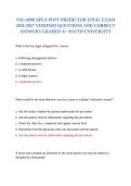 NSG 6998 APEA POST PREDICTOR FINAL EXAM 2026-2027 VERIFIED QUESTIONS AND CORRECT ANSWERS GRADED A&plus; SOUTH UNIVERSITY