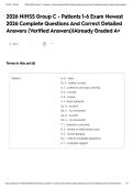 2026 NIHSS Group C - Patients 1-6 Exam Newest 2026 Complete Questions And Correct Detailed Answers &lpar;Verified Answers&rpar;&vert;Already Graded A&plus;