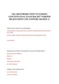 NSG 100 INTRODUCTION TO NURSING CONCEPTS FINAL EXAM 2026-2027 VERIFIED 300 QUESTIONS AND ANSWERS GRADED A&plus;
