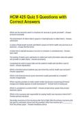 HCM 425 Quiz 5 Questions with Correct Answers 