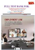 FULL TEST BANK FOR&colon; For Employment Law for Business and Human Resources Professionals&comma; 5th Edition by Kathryn J&period; Filsinger &lpar;Author&rpar;  Questions And Answers Graded A&plus;