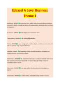 Edexcel A Level Business Theme 1 - EXAM STUDY GUIDE 2025&sol;2026 ACCURATE QUESTIONS AND CORRECT DETAILED ANSWERS WITH RATIONALES &vert;&vert; 100&percnt; GUARANTEED PASS <BRAND NEW VERSION>