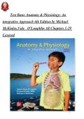 Full Test Bank for Anatomy & Physiology&colon; An Integrative Approach&comma; 4th Edition by Michael P&period; McKinley&comma; Valerie Dean O'Loughlin&comma; and Theresa Stouter Bidle &vert; Complete Chapters 1-29 &vert; Verified Questions & Answers &vert; Detailed Rationales &vert; Updated 2026 Ve