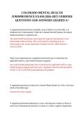COLORADO MENTAL HEALTH JURISPRUDENCE EXAM &lpar;2026-2027&rpar; VERIFIED QUESTIONS AND ANSWERS GRADED A&plus;