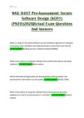 WGU D487 Pre-Assessment&colon; Secure Software Design &lpar;KEO1&rpar; &lpar;PKEO&rpar;2026&vert;Actual Exam Questions And Answers