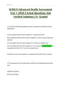 NUR631-Advanced Health Assessment Test 1 2026 &vert; Actual Questions And Verified Solutions &vert; A&plus; Graded