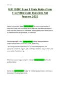 NUR 1020C Exam 1 Study Guide &lpar;Term 1&rpar; certified exam Questions And Answers 2026