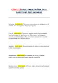 COSC 275 Final Exam 2026 &lpar;Palmer&rpar; &ndash; Construction Estimating and Building Fundamentals Questions and Answers