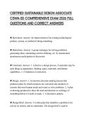 CERTIFIED SUSTAINABLE DESIGN ASSOCIATE CSWA-SD COMPREHENSIVE EXAM 2026 FULL QUESTIONS AND CORRECT ANSWERS