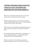 CERTIFIED SUSTAINABLE DESIGN ASSOCIATE CSWA-SD ACTUAL EXAM PAPER 2026 QUESTIONS WITH SOLUTIONS GRADED A&plus;