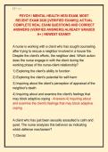 PSYCH &sol; MENTAL HEALTH HESI EXAM&comma; MOST  RECENT EXAM 2026 &vert;&vert;VERIFIED EXAM&excl;&excl;&vert;&vert;&vert; ACTUAL  COMPLETE REAL EXAM QUESTIONS AND CORRECT  ANSWERS &lpar;VERIFIED ANSWERS&rpar; ALREADY GRADED  A&plus; &vert; NEWEST EXAM&excl;&excl;&excl;