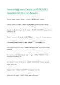 Immunology exam 2 study UAMS MLT-MLS Questions With Correct Answers&period;