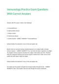 Immunology Practice Exam Questions With Correct Answers&period;