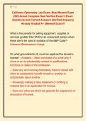 California Optometry Law Exam&comma; Most Recent Exam  2026 Actual Complete Real Verified Exam&excl;&excl;&excl; Exam  Questions And Correct Answers &lpar;Verified Answers&rpar;  Already Graded A&plus; &vert;&vert;Newest Exam&excl;&excl;&excl;