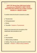 AAPC CPC Review Exam 2026 Actual Verified  Comprehensive FREQUENTLY MOST TESTED  QUESTIONS AND VERIFIED SOLUTIONS&excl;&excl; ALREADY  GRADED A&plus; &vert; NEWEST EXAM&excl;&excl;&excl;