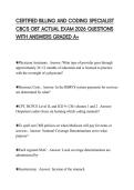 CERTIFIED BILLING AND CODING SPECIALIST CBCS OBT ACTUAL EXAM 2026 QUESTIONS WITH ANSWERS GRADED A&plus;