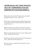 CERTIFIED BILLING AND CODING SPECIALIST CBCS OBT COMPREHENSIVE EXAM 2026 QUESTIONS WITH SOLUTIONS GRADED A&plus;