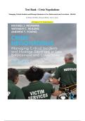 Test Bank - Crisis Negotiations&colon; Managing Critical Incidents and Hostage Situations in Law Enforcement and Corrections&period; &lpar;6th Ed&rpar;&period; By Michael McMains&comma; Wayman Mullins&comma; Andrew Young&period; &lpar;All Chapters 1-11&comma; Verified Answers&rpar;