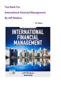 Test Bank for International Financial Management 14th Edition By Jeff Madura &vert;All Chapters 1 - 21&vert; Latest 2026