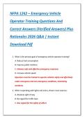 NFPA 1242 &ndash; Emergency Vehicle  Operator Training Questions And  Correct Answers &lpar;Verified Answers&rpar; Plus  Rationales 2026 Q&A &vert; Instant  Download Pdf