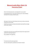 Massachusetts State Life Insurance Exam Converted Package with Solution 2025&sol; 2026 Complete Insurance Licensing and Exam Study Resource