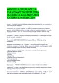 WGU D115 PATHO&comma; UNIT 4-PULMONARY SYSTEM EXAM QUESTIONS & ELABORATED ANSWERS PASSED 100&percnt;