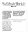 IREM &ndash; CPM Exam with All Correct & 100&percnt; Verified Answers &vert;Latest Version &vert;Already Graded A&plus; 