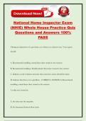 National Home Inspector Exam &lpar;NHIE&rpar; Whole House Practice Quiz Questions and Answers 100&percnt; PASS