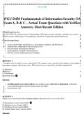 WGU D430 Fundamentals of Information Security OA Exam 