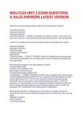 WGU D115 UNIT 2 EXAM QUESTIONS & VALID ANSWERS LATEST VERSION