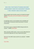 WGU D351 FUNCTIONS OF HUMAN RESOURCE  MANAGEMENT OBJECTIVE ASSESSMENT VERSION  1 AND 2 NEWEST 2026 ACTUAL EXAM