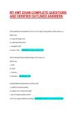 MT AMT EXAM COMPLETE QUESTIONS AND VERIFIED OUTLINED ANSWERS &vert; MULTIPLE  CHOICE QUESTIONS