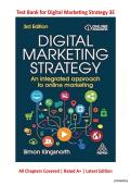 Test Bank for Digital Marketing Strategy 3E &mdash; Exam Prep Edition Practice Questions with Verified Answers &vert; Graded A&plus; &vert; Newest Edition