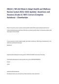 NR222 Week 6 Edapt Health and Wellness Review Latest 2025-2026 Update Questions and Answers Package with Solution Complete Nursing Health and Wellness Study Resource