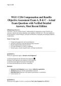 WGU C236 Compensation and Benefits Objective Assessment Exam A&comma; B & C &ndash; Actual Exam 
